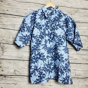columbia 1/4 zip Floral Short Sleeve Size XL